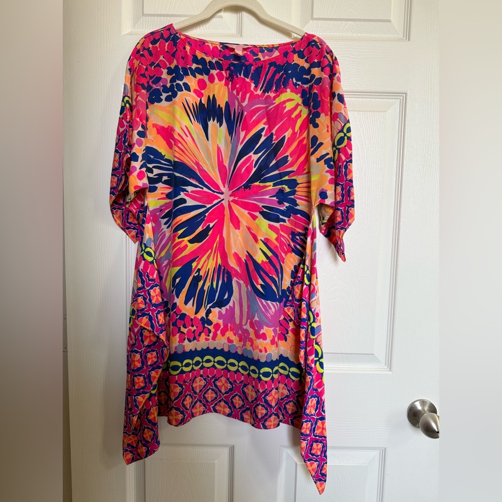 Lilly Pulitzer Julie Summer Sunset Silk Caftan